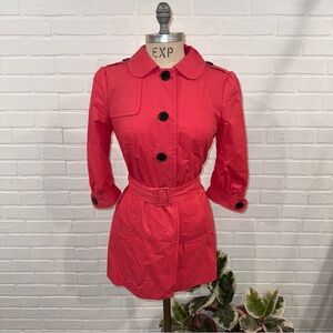 Banana Republic Pink Y2K Style Belted Trench Coat